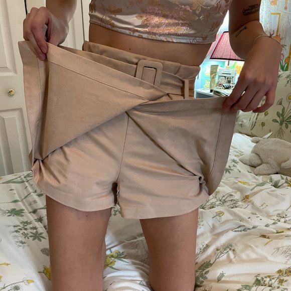 Zara suede 60s style Coral pink shorts skirt skort! - Picture 4 of 7